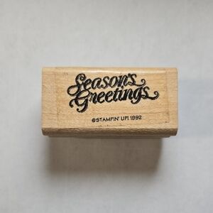 Stampin' Up! 1992 Season's Greetings Wood Mounted Rubber Craft Stamp
